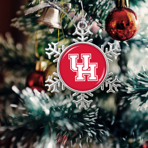 Houston Cougars Christmas Ornament- Snowflake