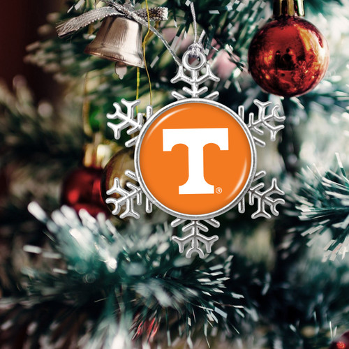 Tennessee Volunteers Christmas Ornament- Snowflake with Team Logo