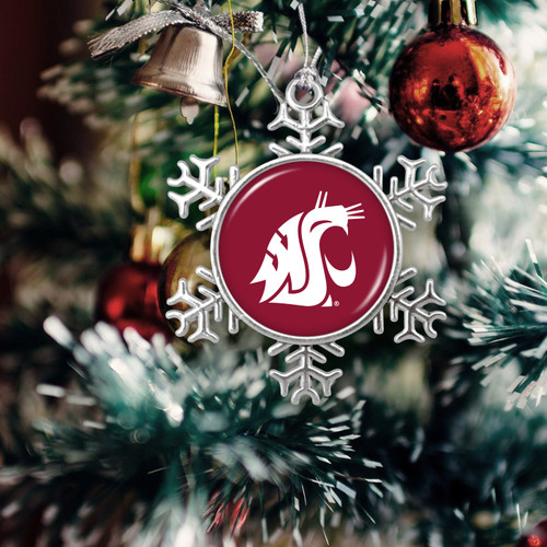 Washington State Cougars Christmas Ornament- Snowflake