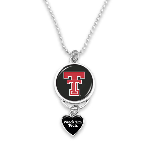 Texas Tech Red Raiders Car Charm- Rear View Mirror Heart Charm and Spirit Slogan