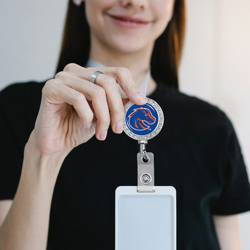 Boise State Broncos Belt Clip Badge Reel- Crystal