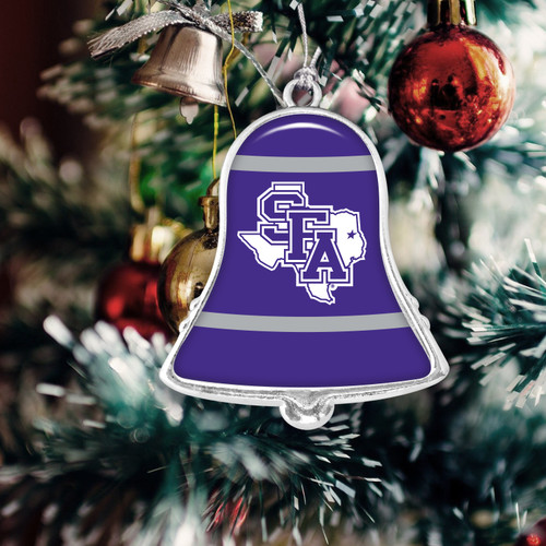 Stephen F. Austin State Lumberjacks Christmas Ornament- Bell with Team Logo Stripes