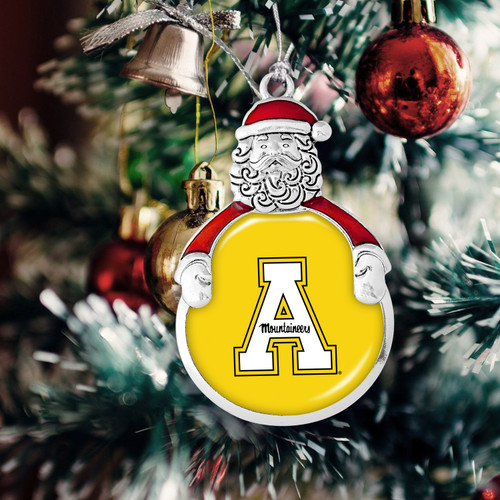 Appalachian State Mountaineers Christmas Ornament- Santa with Team Logo