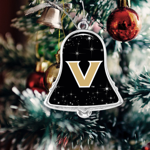 Vanderbilt Commodores Christmas Ornament- Bell with Team Logo and Stars