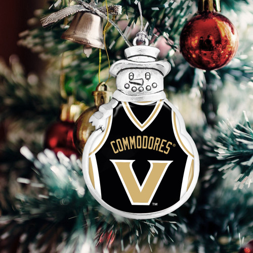 Vanderbilt Commodores Christmas Ornament- Snowman with Basketball Jersey