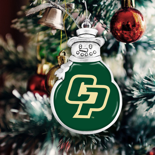 Cal Poly Mustangs Christmas Ornament- Snowman