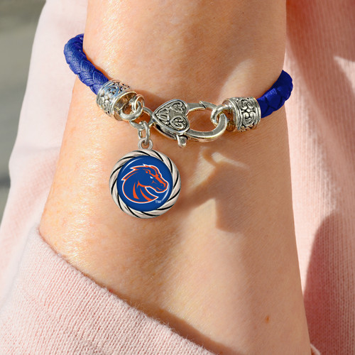 Boise State Broncos Bracelet- Harvey Leather Twisted Rope