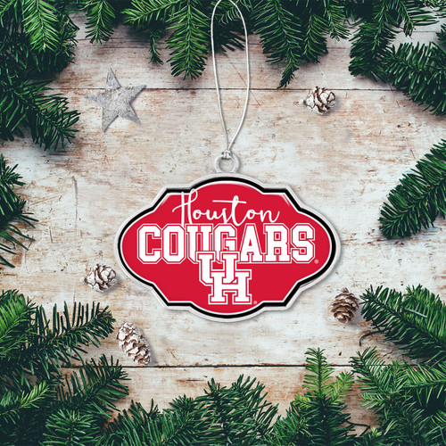 Houston Cougars Christmas Frame Ornament