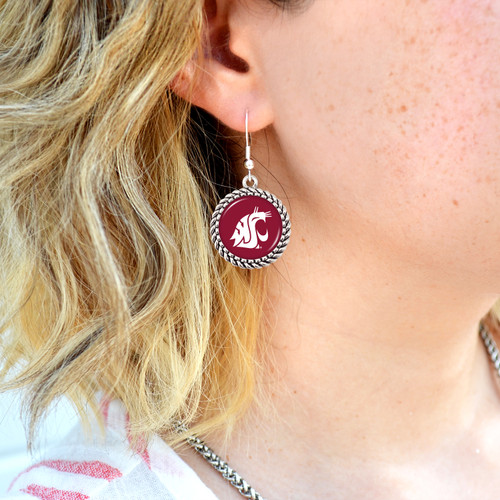 Washington State Cougars Earrings- Olivia