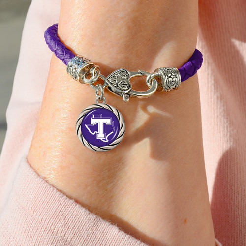 Tarleton State Texans Bracelet- Harvey Leather Twisted Rope