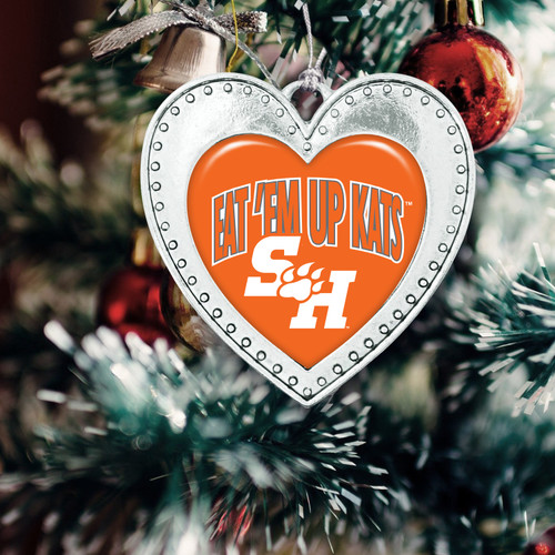 Sam Houston State Bearkats Christmas Heart Ornament