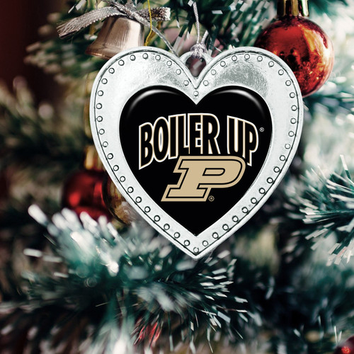 Purdue Boilermakers Christmas Heart Ornament