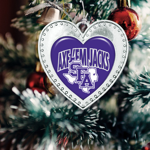 Stephen F. Austin State Lumberjacks Christmas Heart Ornament