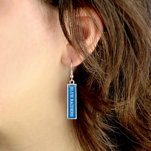 Middle Tennessee State Earrings- Nameplate