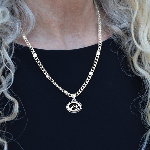 Iowa Hawkeyes Lydia Silver Necklace