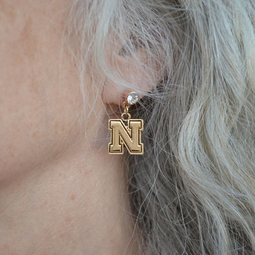 Nebraska Huskers Lydia Gold Earrings