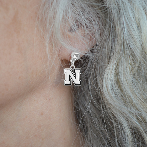 Nebraska Huskers Lydia Silver Earrings