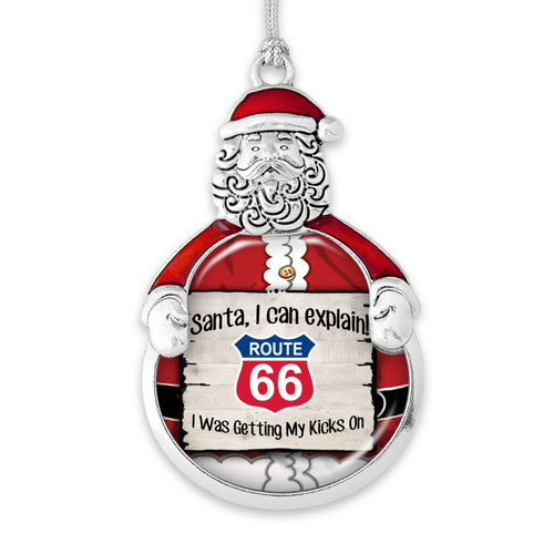 Route 66 Santa Claus Sign Ornament