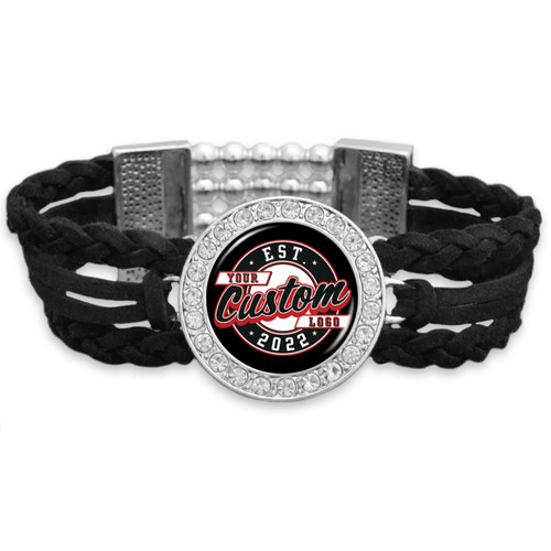 Custom Black Braided Suede Bracelet Custom Black Braided Suede Bracelet