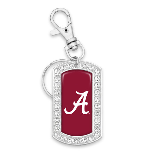 Alabama Crimson Tide Crystal Dogtag Key Chain