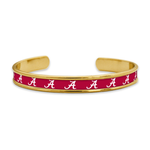 Alabama Crimson Tide Gold Repeat Logo Cuff Bracelet
