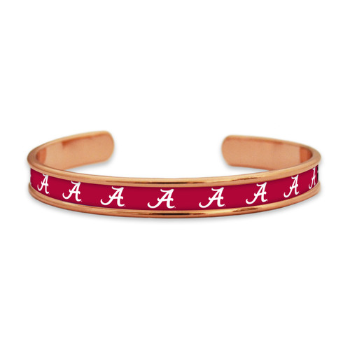 Alabama Crimson Tide Rose Gold Repeat Logo Cuff Bracelet
