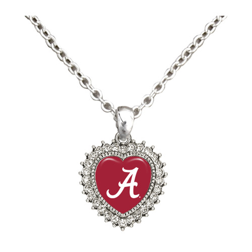 Alabama Crimson Tide Crystal Heart Necklace