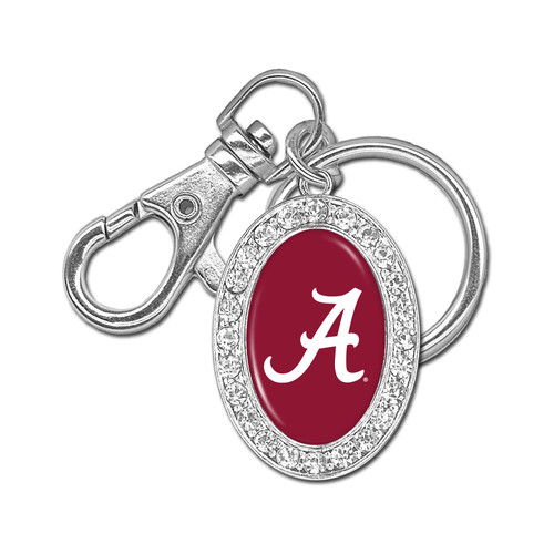 Alabama Crimson Tide Oval Crystal Key Chain