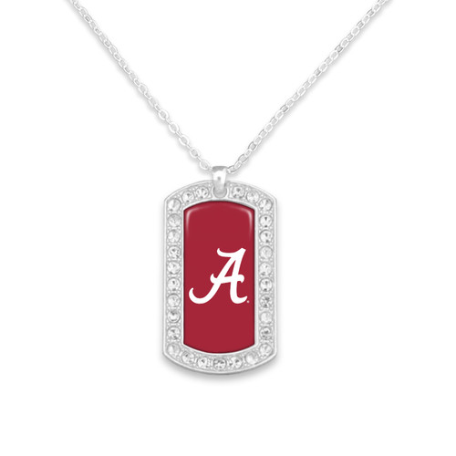 Alabama Crimson Tide Crystal Dogtag Necklace