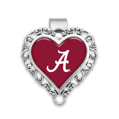 Alabama Crimson Tide Heart Visor Clip with Plain Logo