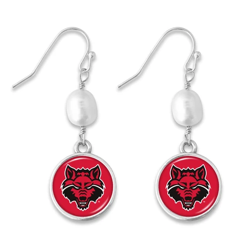Arkansas State Red Wolves Diana Silver Earrings 