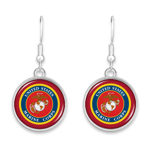 Officially Licensed Marine Corps Seal or Eagle Globe and Anchor Earrin   Michelle Marie Boutique