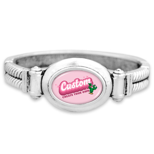 Oval Hinge Bangle Custom, Souvenir, or Logo Bracelet