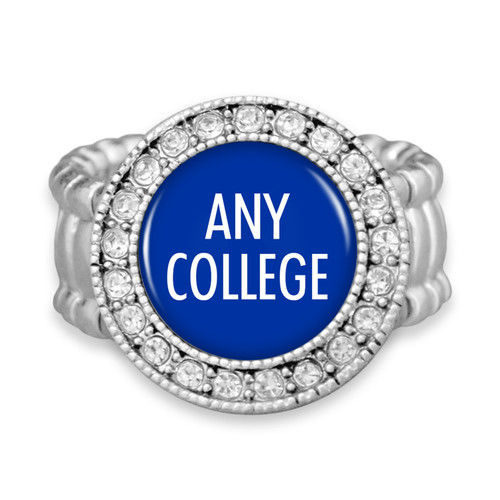 *Choose Your College* Stretch Ring - Crystal Round