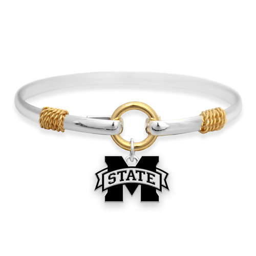 Mississippi State Bulldogs Two Tone Rope Bangle Bracelet