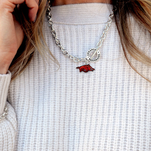 Arkansas Razorbacks Necklace- Audrey Toggle- ARK57297