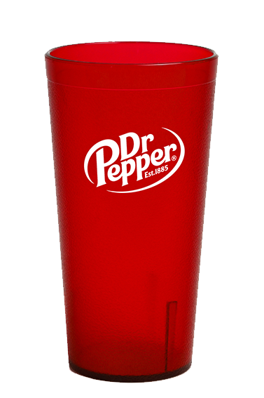 Dr. Pepper Logo Red Plastic Tumblers Set of 4 - 16oz by Impact