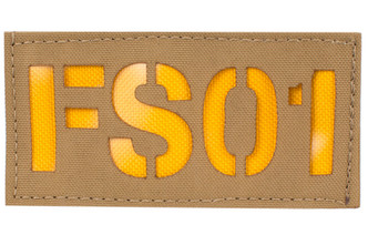 Alpha-Numeric Fabric Backed Cell Tag in Coyote