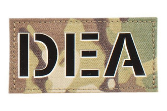 Alpha-Numeric IR or IR+GLO Cell Tag™ in Camo with Black "DEA" identification 