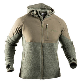 Technical Woobie Jacket in Commando Olive Green, Front View