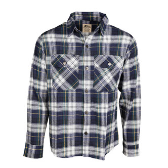 Lightweight Stratton Flannel in Green Navy Blue, Front View