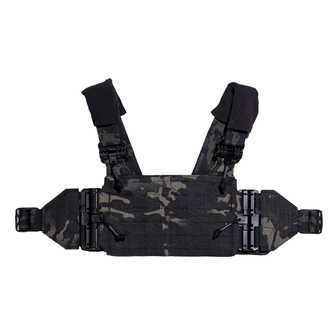 Fight Panel with X-Strap in MultiCam Black, Front View