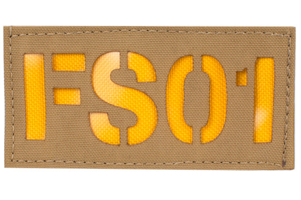 Alpha-Numeric Fabric Backed Cell Tag in Coyote