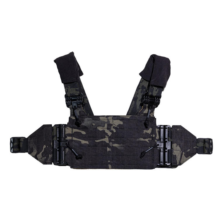 Fight Panel with X-Strap in MultiCam Black, Front View