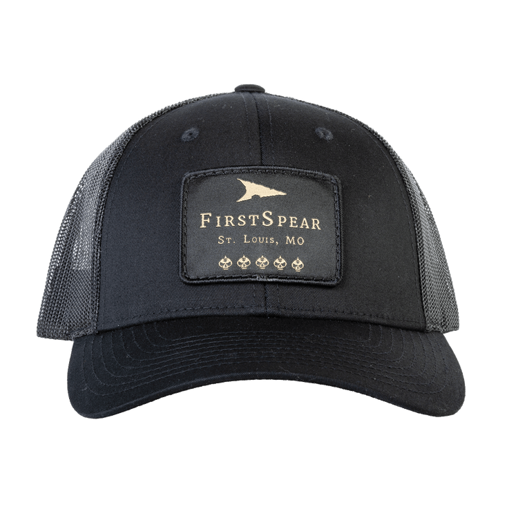 Heritage Hat in Black, Front View