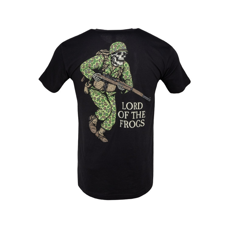 Lord of the Frogs T-shirt in Black, Back View