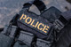 Alpha-Numeric Fabric Backed Cell Tag in Black with Yellow "POLICE" identification