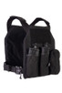 First On Plate Carrier Vest with General Purpose Pouches for First Responders in Black, Angle View
