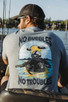 FirstSpear No Bubbles No Troubles athletic cut t-shirt back view on the boat