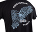 Tubes Bald Eagle T-Shirt, Black close up back view